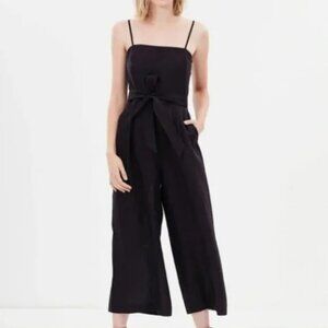 J. Crew Linen Tie Waist Wide Leg Jumpsuit, Size 8P, New With Tags